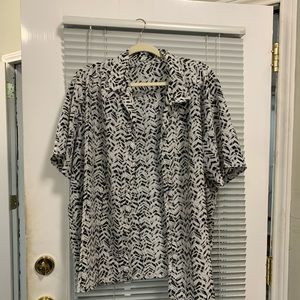 Black, gray and white blouse